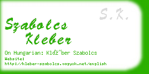 szabolcs kleber business card